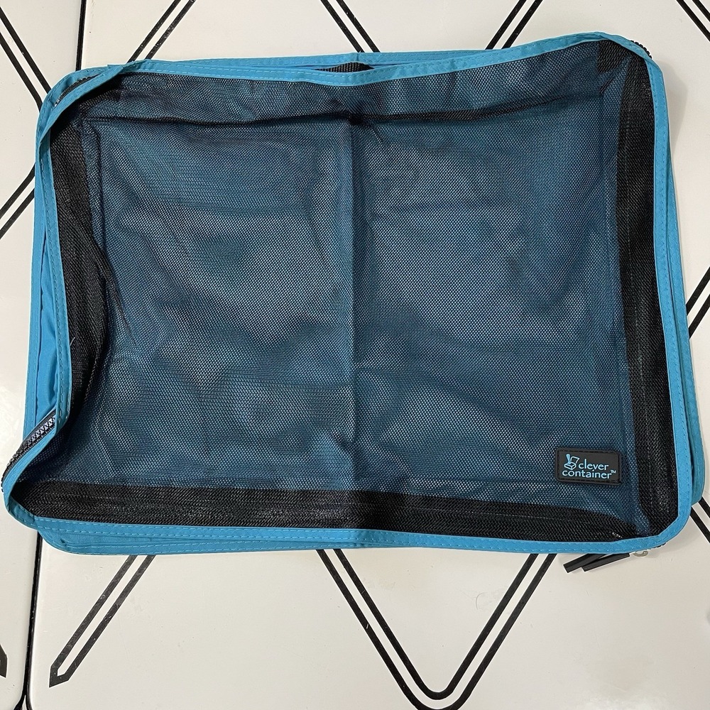 Clever Container Large Packing Cube Teal Mesh Travel Organizer 0642-TL NEW